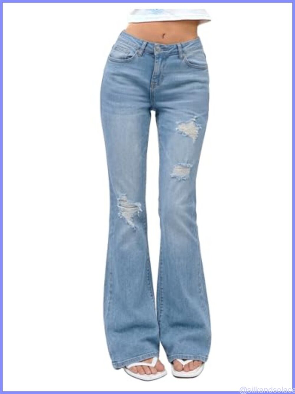 Women's Stretchy Bootcut Jeans High Waisted Flare Denim
